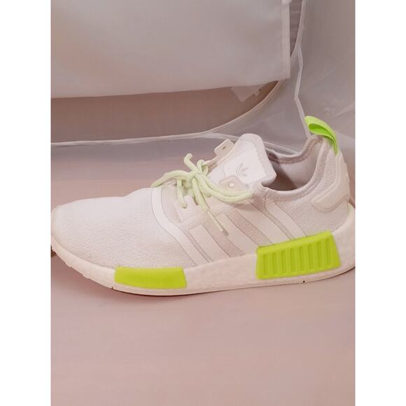 Adidas NMD R1 J White/Signal Green GX5686 Women Size 6 - Picture 2 of 11